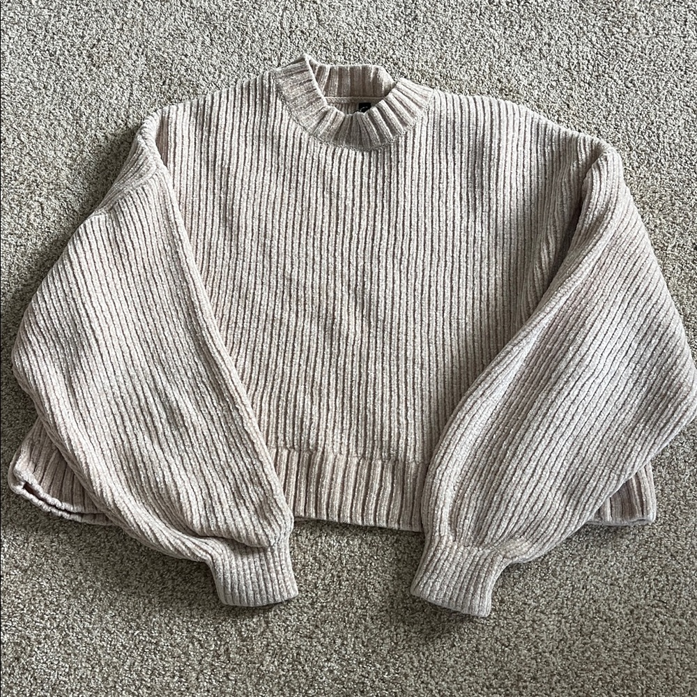Soft Chenille Cropped Sweater